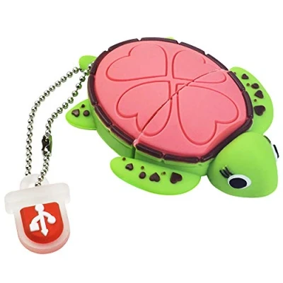 Abbildung von LEIZHAN 32GB USB Stick Hochgeschwindigkeits Silikon Memory Cartoon Speicherstick Flash Speicher Pen Drive Laptop Computer PC Windows (32GB, Rosa Schildkröte)