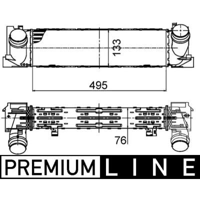 Abbildung von MAHLE ORIGINAL CI 393 000P Ladeluftkühler BMW: 3 Limousine, 1 Schrägheck, PEUGEOT: 807 MPV