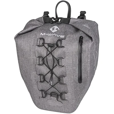 Abbildung von M Wave Unisex Erwachsene Suburban Carry Fahrrad Gepäckträgertasche, grau, ca. 33x14,5x61 cm