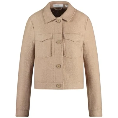 Abbildung von Gerry Weber Langarm GEFÜTTERT Kastige IN Optik Fleecejacke, Damen, Größe: 36, Camel