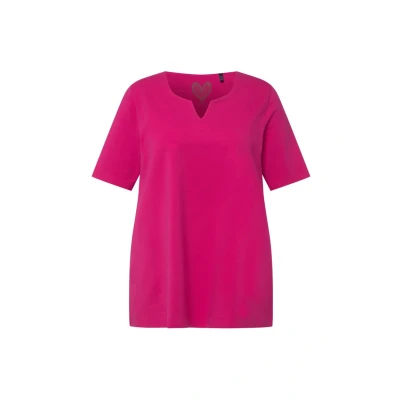 Abbildung von Ulla Popken Halbarm Tshirt basic, Damen, Größe: 58/60, Fuchsia pink