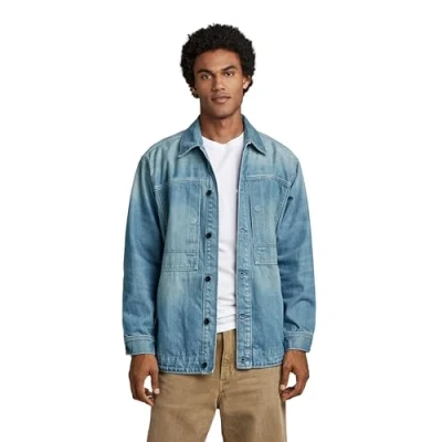Abbildung von G Star Premium US Shanorak Jeansjacke, Herren, Größe: XXL, Antique faded moonlit ocean