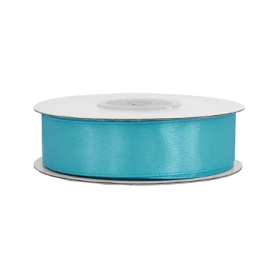 Abbildung von Satinband 18mm x 25m Rolle FARBAUSWAHL in 3/6/12/18/25/38/50/75/100mm farbecht &amp; waschbar Schleifenband für Hochzeit Geschenkband zum Verpacken Dekorieren Basteln Helltürkis 340