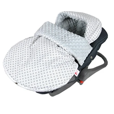 Abbildung von BABYLUX FUßSACK 90cm Minky Babyschale Kinderwagen Buggy, 5. Grau + Maroko