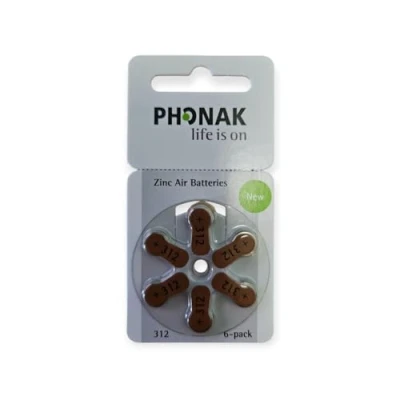 Abbildung von Phonak Hörgerätebatterien 312 braun PR41 (6er Pack / 1x 6er Blister)
