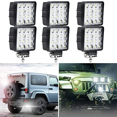 Abbildung von Ansobea LED Arbeitsscheinwerfer 6x 48W Scheinwerfer Auto Zusatzscheinwerfer 12v Offroad Strahler Arbeitslicht für Traktor LKW Wasserdicht IP67 6500K