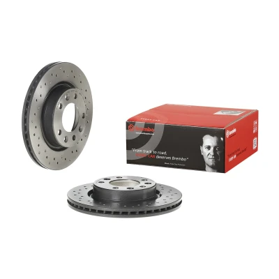 Abbildung von BREMBO 09.C657.1X Bremsscheibe 266 22 5 gelocht/innenbel. beschichtet hochgekohlt mit Schrauben PEUGEOT: 308 SW 2, II Schrägheck
