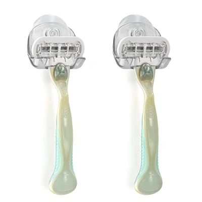 Abbildung von kwmobile Rasier Set 2x Saugnapf Halterung für Rasierer, Glas und Fliesen Nassrasierer Halter Wand Haken