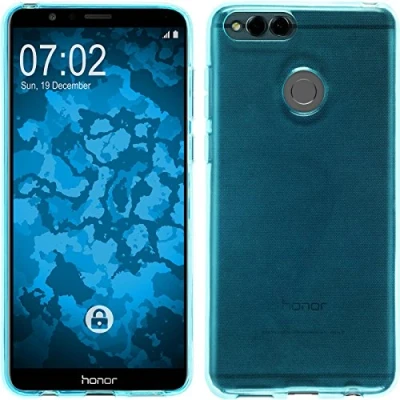 Abbildung von PhoneNatic Case kompatibel mit Huawei Honor 7X türkis Silikon Hülle transparent Cover