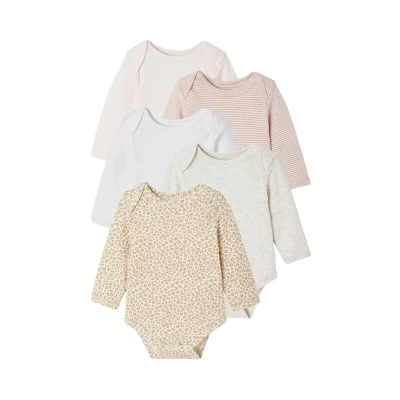 Abbildung von Bio Kollektion: 5er Pack Baby Schlupfbodys mit Mustermix