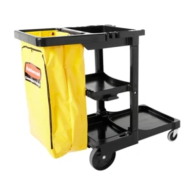 Abbildung von Rubbermaid Commercial Products Hausmeisterwagen, schwarz, 97,5 x 55,4 116,8 cm
