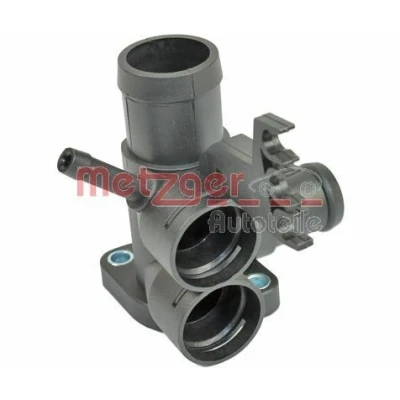 Abbildung von METZGER 4010086 Flansch Zylinderkopf, links mit Dichtung ohne Sensor VOLKSWAGEN: GOLF 4 Cabrio, 3, Passat B3/B4 Variant, SEAT: Ibiza 2, TOLEDO 1