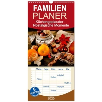 Abbildung von Familienplaner 2025 Küchengeplauder Nostalgische Momente mit 5 Spalten (Wandkalender, 21 cm x 45 cm), CALVENDO