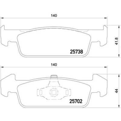 Abbildung von BREMBO P 68 060 Bremsbelagsatz exkl. Verschleißwarnkontakt ohne Zubehör DACIA: Sandero 2, LOGAN MCV RENAULT: / Stepway 2