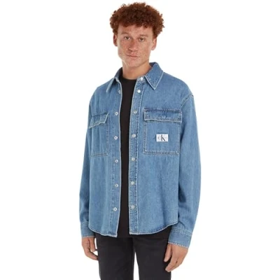 Abbildung von Calvin Klein Jeans Relaxed Linear Hemd, Herren, Größe: Medium, Denim medium