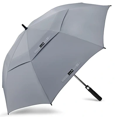Abbildung von ZOMAKE Regenschirm Sturmfest Groß,XXL Golf Umbrella Stockschirm mit Auf Zu Automatik für Herren Damen Travel Schirm Tragegurt(Grau)