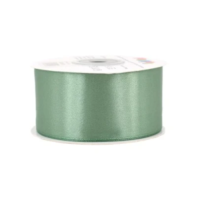 Abbildung von Satinband 38mm x 25m Rolle FARBAUSWAHL in 3/6/12/18/25/38/50/75/100mm farbecht &amp; waschbar Schleifenband für Hochzeit Geschenkband zum Verpacken Dekorieren Basteln Eukalyptus 509