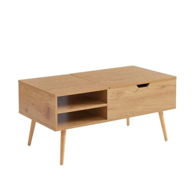 Abbildung von BAÏTA Florence Couchtisch mit aufklappbarer Platte, Holzwerkstoff, Eicheneffekt, L96cm