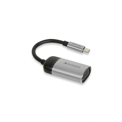 Abbildung von Verbatim USB C auf VGA Adapter, zum Anschluss von Thunderbolt 3 &amp; fähigen Laptops, Notebooks, MacBooks an Projektor oder Monitor, Adapter bis Full HD Auflösung, 10 cm