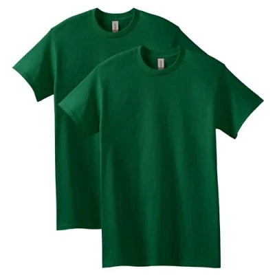 Abbildung von Gildan Unisex Erwachsene Heavy Cotton T Shirt, Style G5000, Multipack Hemd, Waldgrün (2er Pack), XL