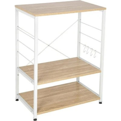 Abbildung von Woltu Standregal, 1 tlg., Standregal aus Holz &amp; Metall mit 3 Ablagen für Küche