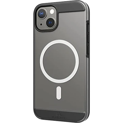 Abbildung von Black Rock Hülle Air Robust Case Passend für Apple iPhone 13 I Handyhülle MagSafe Kompatibel, Transparent, Durchsichtig, Dünn (Schwarz)