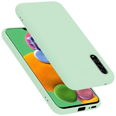 Abbildung von Cadorabo Hülle kompatibel mit Samsung Galaxy A90 5G Silikon Handyhülle für Case aus flüssigem stoßfeste dünne TPU Schutzhülle Liquid HELL GRÜN