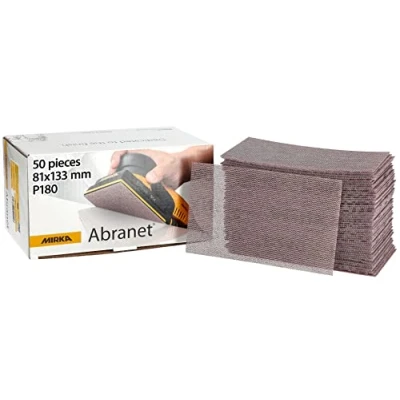 Abbildung von Mirka Abranet Netz Schleifstreifen 81x133 mm Klett / Korn P180 50 Stk zum Schleifen von Holz, Spachtel, Lack, Kunststoff 5417805018