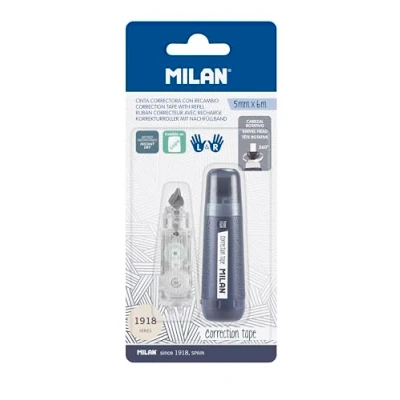 Abbildung von MILAN BWM10478B Blisterpackung Korrekturband 5 mm x 6 m 1 Nachfüllpack Serie 1918 Navy