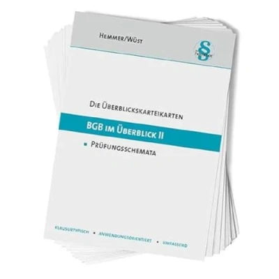 Abbildung von 33100 ÜK BGB im Überblick (Teil II): Prüfungsschemata (Karteikarten Zivilrecht)