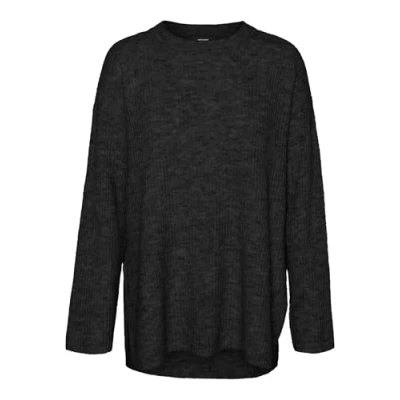 Abbildung von Vero Moda Rundhals TIEF Angesetzte Schulter Strickpullover, Damen, Größe: Small, Black