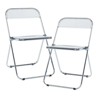 Abbildung von en.casa Klappstuhl (2 St), »Pornainen« Transparent Stuhl im 2er Set 74x46x47cm