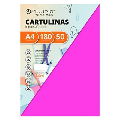 Abbildung von Pack 50 Cartulinas Color Fucsia Tamaño A4 180g