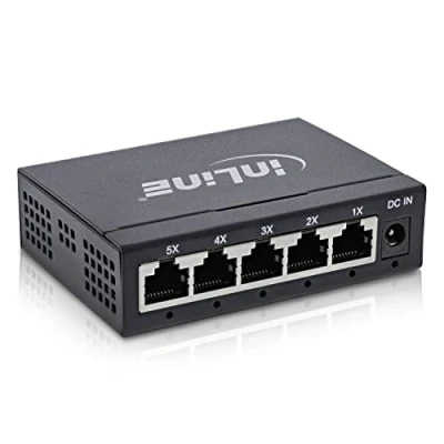 Abbildung von InLine LAN Switch 5 Port Netzwerk Gigabit Switch, Splitter, Ethernet Desktop Verteiler Metallgehäuse, lüfterlos