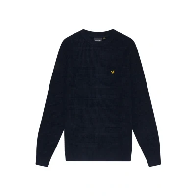 Abbildung von Lyle &amp; Scott Waffle Strickpullover, Herren, Größe: Medium, Dark navy