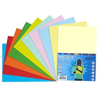 Abbildung von Packung mit 100 Blatt Papier in Pastellfarben und intensiv, A4, 80 g