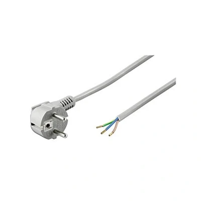 Abbildung von Goobay 94701 Stromkabel mit offenen Kabelenden &amp; angepressten Aderendhülsen / gerader Schutzkontaktstecker Universelles Netzkabel Schwarz 2 m