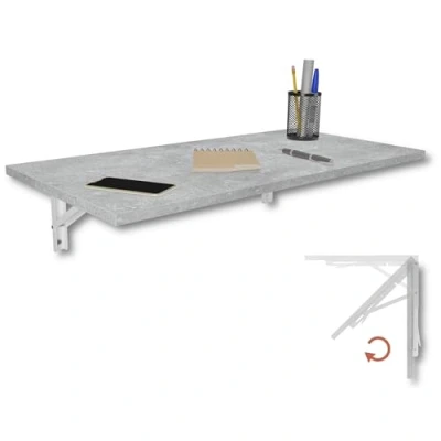 Abbildung von KDR Produktgestaltung Klapptisch 80x40 Wandklapptisch Esstisch Küchentisch Schreibtisch Wand Tisch, Beton