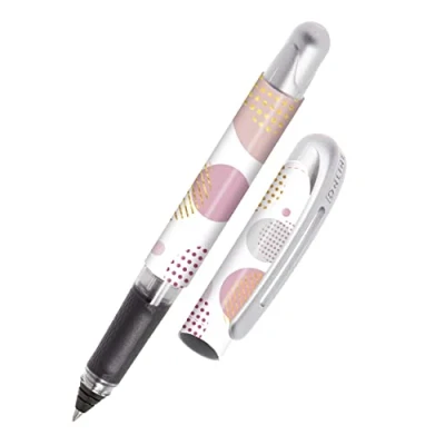 Abbildung von ONLINE Tintenpatronen Rollerball College Shiny Bubbles, für Rechtshänder &amp; Linkshänder, ergonomisches Griffstück, hochwertiger Roller Ball, Standard Tintenpatronen, inkl. Kombipatrone blau