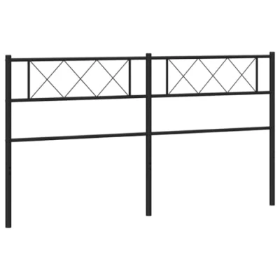 Abbildung von vidaXL Kopfteil, Bettkopfteil mit Metallbeinen, Betthaupt für Bett Metallbett Doppelbett, Bettzubehör Schlafzimmer, Schwarz 193cm Metall