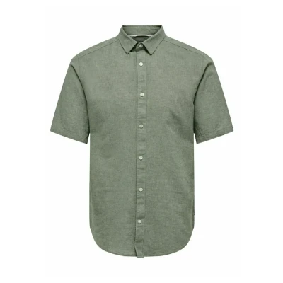 Abbildung von Only &amp; Sons Onscaiden SS Solid Hemd, Herren, Größe: XS, Swamp