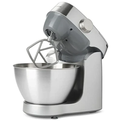 Abbildung von Kenwood Küchenmaschine Prospero+ KHC29.A0SI mit 4,3 L Edelstahlschüssel, inkl. Schneebesen, K Teigbesen, Knethaken &amp; Spritzschutz, Speisen für bis zu 6 Personen, 1000 W, kompaktes Design, Silber