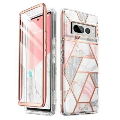 Abbildung von i Blason Cosmo Series für Google Pixel 7 Pro Hülle (2022 Release), schlanke Ganzkörper Schutzhülle mit integriertem Displayschutz (Marmor)