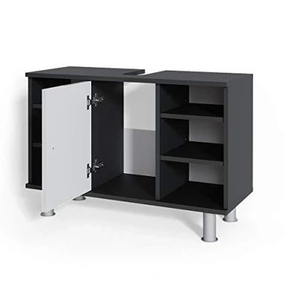 Abbildung von Vicco Waschbeckenunterschrank Fynn, Anthrazit/Weiß Hochglanz, 80 x 54 cm