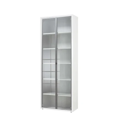 Abbildung von Composad Aktenschrank &quot;DISEGNO, Bücherregal mit 2 Glastüren,&quot;, verstellbare Böden, Höhe 217 cm, 100% recyceltes Holz, Made in Italy