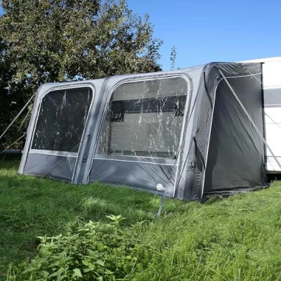 Abbildung von your GEAR Porto Air aufblasbares Vorzelte Sonnenvordach Reisevorzelt Wohnwagenvorzelt (Grau, 420 x 270 cm)
