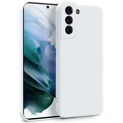 Abbildung von MyGadget Silikon Hülle kompatibel mit Samsung Galaxy S21 Plus Zweilagige Handyhülle Kameraschutz Cover Innenfutter &amp; außen Weiß