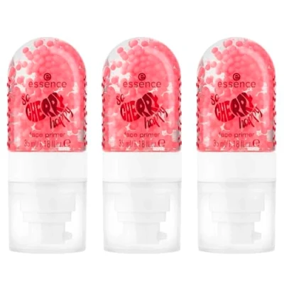 Abbildung von essence SO CHERRY happy face primer, Nr. 01, Transparent, langanhaltend, grundierend, natürlich, vegan, ohne Parabene, Mikroplastikpartikel, Nanopartikel frei, 3er Pack (3x35ml)
