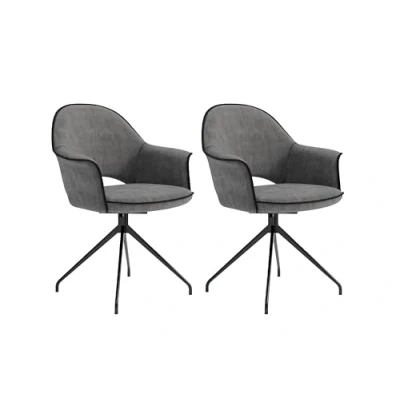 Abbildung von byLIVING Esszimmerstuhl &quot;Dallas 2er Set&quot;, (Set), 2 St., Microfaser VINTAGE, drehbarer Stuhl mit gemütlicher Polsterung in Vintage Mikrofaser