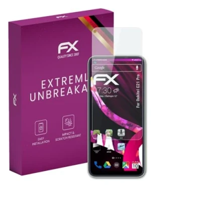 Abbildung von atFoliX Glasfolie kompatibel mit Oukitel C21 Pro Panzerfolie, 9H Hybrid Glass FX Schutzpanzer Folie